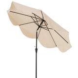 2.8M Patio Umbrella 2-Tier Market Table Umbrella with Crank Handle-Beige