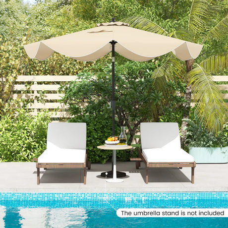 2.8M Patio Umbrella 2-Tier Market Table Umbrella with Crank Handle-Beige