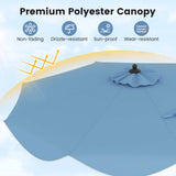 2.8M Patio Umbrella 2-Tier Market Table Umbrella with Crank Handle-Navy