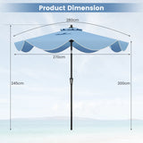 2.8M Patio Umbrella 2-Tier Market Table Umbrella with Crank Handle-Navy