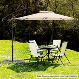Patio Umbrella Solar LED Cantilever Umbrella with Tilt Adjustment-Beige