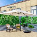 360 Rotation 8-Rib Cantilever Umbrella with 3 Tilt Settings for Garden and Cafe-Beige