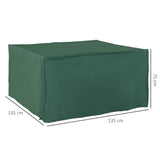 Outsunny 600D Oxford Patio Set Cover Outdoor Garden Rattan Furniture Protection Cover Protector Waterproof Anti-UV, Green, 135 x 135 x 75cm