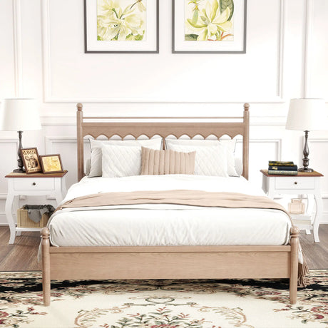 HOMCOM 2pcs Bedside Tables with Drawer, French Style Bedside Cabinets with Open Shelf for Bedroom, Living Room, White