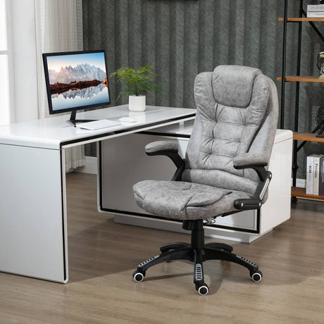 Vinsetto Ergonomic Office Chair Comfortable Desk Chair with Armrests Adjustable Height Reclining and Tilt Function Grey