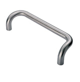 25MM DIA. CRANKED PULL HANDLE - 300MM C/C - BOLT THROUGH FIXING_x005F
 - SATIN STAINLESS STEEL - EACH