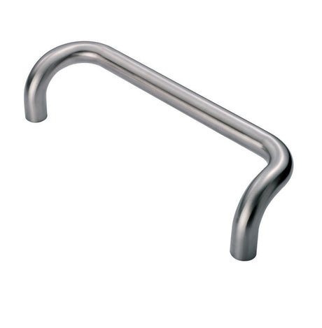 25MM DIA. CRANKED PULL HANDLE - 300MM C/C - BOLT THROUGH FIXING_x005F
 - SATIN STAINLESS STEEL - EACH