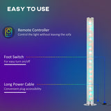 HOMCOM RGB Floor Lamp, Dimmable Corner Lamp with Remote Control & 16 Colours Effects, LED Modern Mood Lighting for Living Room Bedroom Gaming Room, Max Power 5W