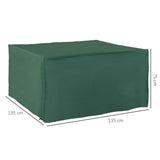 Outsunny Outdoor Garden Furniture Cover Waterproof, Anti-UV 600D Heavy Duty Oxford Fabric Patio Furniture Cover for Rectangular Sofa Table Set, Green, 135 x 135 x 75 cm