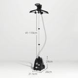 HOMCOM Clothes Steamer with Adjustable Pole Clothes Steamer 11 Steam Levels 41-110 cm Black