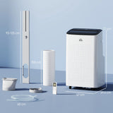 HOMCOM 14000 BTU Mobile Air Conditioner for Room up to 35m2, Smart Home WiFi Compatible, with Dehumidifier, Fan, 24H Timer