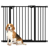 PawHut Metal 74-100cm Wide Adjustable Dog Gate Black