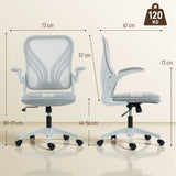 HOMCOM Mesh Office Chair with Foldable Backrest - Light Grey