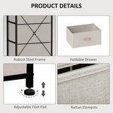 HOMCOM Fabric Chest of Drawers, Industrial Bedroom Dresser with 5 Fabric Drawers, Steel Frame and Wooden Top for Nursery, Living Room, Hallway, Cream White