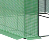 Outsunny Walk-in Greenhouse with 4 Tier 24 Shelves, Portable Grow House with Roll-up Zipped Door, 244 x 180 x 210cm, Green