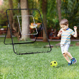 HOMCOM Foldable Football Rebounder Net, with Adjustable Angles - Black