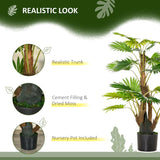 HOMCOM Artificial Plant Palm Tree in Pot, Fake Plants for Home Indoor Outdoor Decor, 135cm, Green