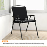 Outsunny Outdoor Seat Cushions Set of 2 with Ties, Waterproof Garden Seat Pads, Black