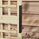 Outsunny Raised Bed with Drainage Holes, Wood Planter with Trellis for Climbing Plants to Grow Vegetables, Flowers, Natural