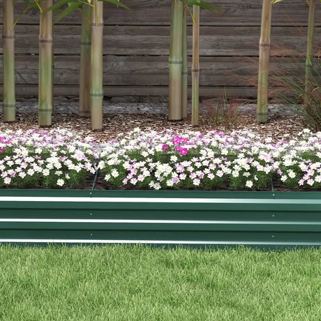 Outsunny 60 x 240cm Galvanised Steel Planter, with Open Bottom