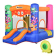 Outsunny Bouncy Castle Inflatable Basket Trampoline Slide Monster Design 180 x 250 x 175 (CM)