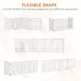 PawHut Freestanding Folding Pet Gate 4 Panels Dog Puppy Barrier with Support Feet