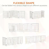 PawHut Freestanding Folding Pet Gate 4 Panels Dog Puppy Barrier with Support Feet