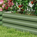 Outsunny Set of Two 60 x 100cm Galvanised Steel Planters, Green