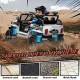 AIYAPLAY 12V Battery Powered Kids Ride-On Car, Electric Truck w/ Spring Suspension, Remote, Music, Horn, Lights, White