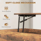 HOMCOM Lift-Top Coffee Table, with Storage - Rustic Brown