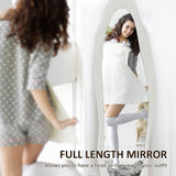 HOMCOM Wavy Velvet-Feel Full Length Mirror - White