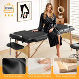 HOMCOM Adjustable Folding Massage Table - Black