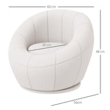 HOMCOM Modern Accent Chair, Swivel Upholstered Armchair for Living Room, Bedroom, Home Office, White