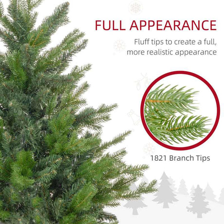 HOMCOM 6ft Bare Artificial Christmas Tree, with 1821 Tips - Green