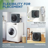 HOMCOM Vented Tumble Dryer, 4kg Front Tumble Dryer with Stainless Steel Tub, 800W Compact Freestanding Grey