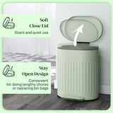 HOMCOM 20L Metal Kitchen Bin, with Soft-Close Lid - Light Green