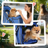 PawHut 3 Wheel Pet Stroller for Small and Miniature Dogs, Blue