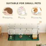 PawHut Pet Playpen with Waterproof Mat, DIY Small Animal Enclosure 34 Panels, Indoor/Outdoor Metal Pet Fence for Guinea Pigs