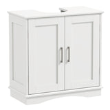 60 cm Pedestal Sink Bathroom Vanity Cabinet with Adjustable Shelf-White