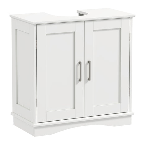 60 cm Pedestal Sink Bathroom Vanity Cabinet with Adjustable Shelf-White