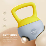 SPORTNOW 10KG Soft Kettlebell, Kettlebell with Non-Slip Handle for Home Gym, Weight Lifting, Strength Training, Yellow/Grey