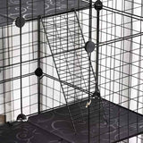 PawHut Pet Playpen DIY Small Animal Cage Enclosure Metal Wire Fence 39 Panels with 3 Doors 2 Ramps for Kitten Bunny Chinchilla Pet Mink Black