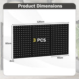 Wall-Mounted Pegboard Tool Organizing Kit with 28 PCS Hanging Accessories-Black