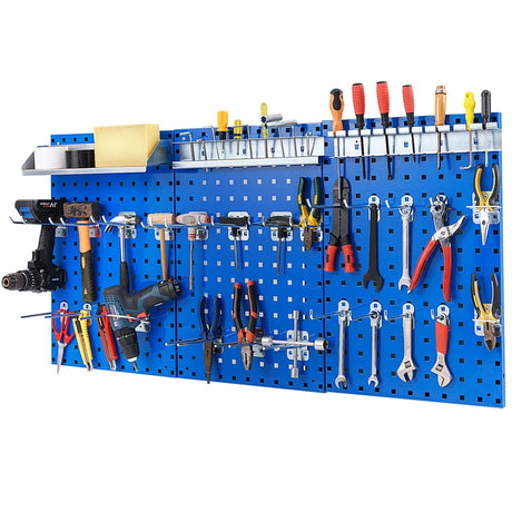 Wall-Mounted Pegboard Tool Organizing Kit with 28 PCS Hanging Accessories-Navy