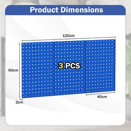 Wall-Mounted Pegboard Tool Organizing Kit with 28 PCS Hanging Accessories-Navy