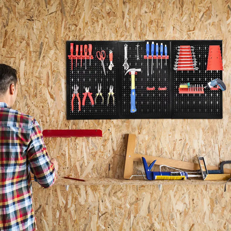 24" x 48" Metal Pegboard Garage Tool Board Holder