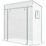 Outsunny PE Cover Walk-in Outdoor Greenhouse, White