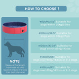 PawHut Foldable Dog Pool, 80 x 20 cm Pet Paddling Pool with Wood Board Support and Anti-Slip Bottom, Portable Doggy Paddling Pool for Garden and Outdoor Use, Red