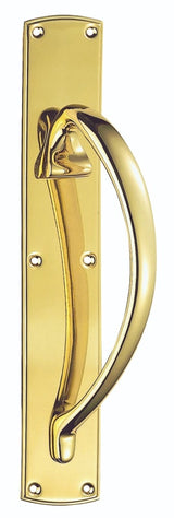 PULL HANDLE - (RIGHT HAND) - POLISHED BRASS - 457MM X 76MM - EACH