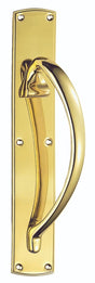 PULL HANDLE - (RIGHT HAND) - POLISHED BRASS - 457MM X 76MM - EACH